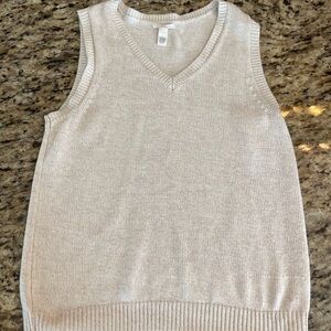 Cream Sleeveless Knit Sweater Vest